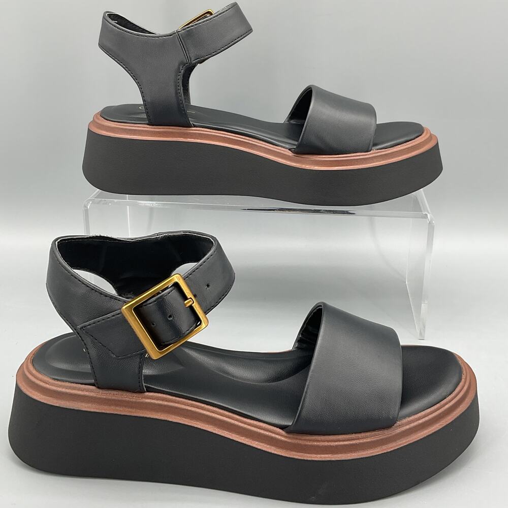 NEW Giani Bernini Women’s Teagann Platform Wedge Sandals Black Size 6.5M